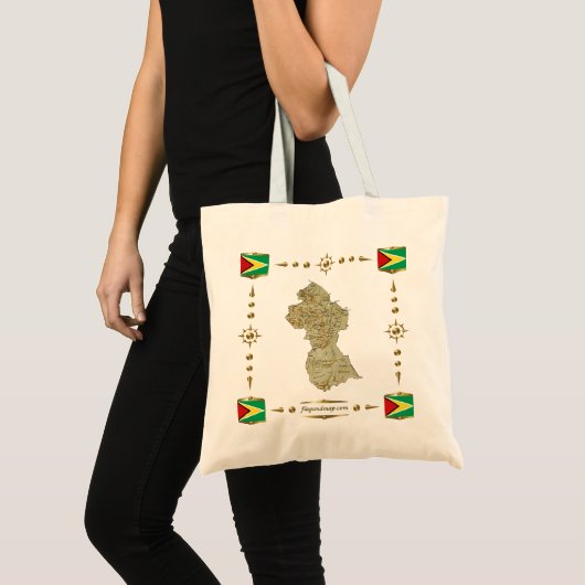 Carte de la Guyane + Sac de drapeaux (Devant (produit))