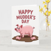 Carte de la journée des cochons en boue douce (Fleur jaune)