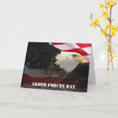 Carte de la Journée des forces armées avec aigle e (Fleur jaune)