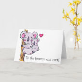 Carte de la journée des mères Koalas (Fleur jaune)