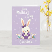 Carte de la lapine maman aimante (Fleur jaune)