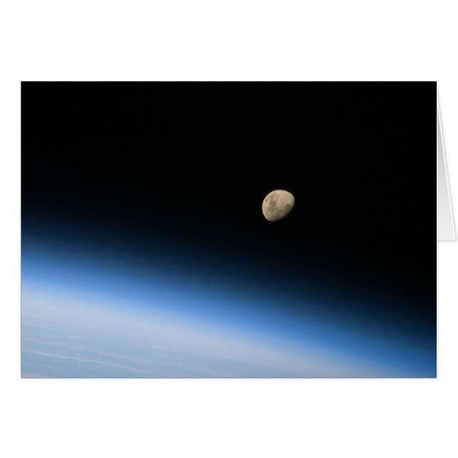 Carte de la Lune gibbeuse en orbite (Devant horizontal)