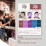 Carte de la marque Hair Stylist Moodboard - Identi<br><div class="desc">Utilisez le format portrait Hair Stylist Brand Moodboard Card pour la communication d'équipe et pour renforcer l'identité de marque de votre salon. Entièrement personnalisable de fond en comble, cette carte allie harmonieusement inspiration et identité pour mettre en valeur le style unique de votre salon. La section supérieure présente votre logo...</div>