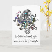 Carte de la maternité en forme de pieuvre artistiq (Fleur jaune)