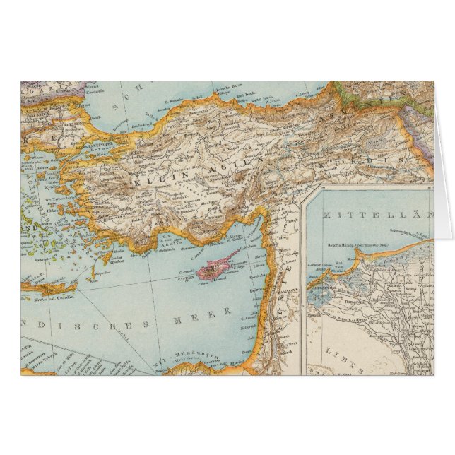 Carte de la Méditerranée orientale (Devant horizontal)