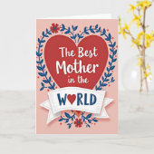 Carte de la meilleure mère du monde (Fleur jaune)