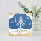 Carte de la menorah de Hanouka (Debout devant)