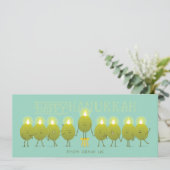 Carte de la Menorah de Hanoukka Olives | Carte de (Debout devant)