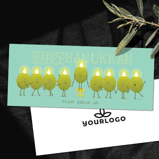 Carte de la Menorah de Hanoukka Olives | Carte de