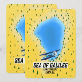 Carte de la mer de Galilée Israël (Devant / Derrière)