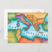 Carte de la mer Méditerranée (Devant / Derrière)