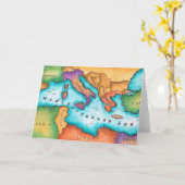 Carte de la mer Méditerranée (Fleur jaune)