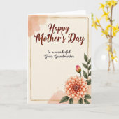 Carte de la mère à l'aquarelle pêche (Fleur jaune)