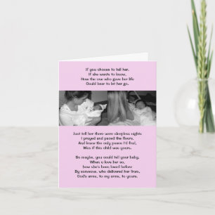 Carte De la mère de naissance à la mère adoptive