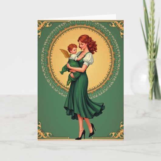 Carte de la Mère et de l'Enfant à la Couronne Doré (Devant)