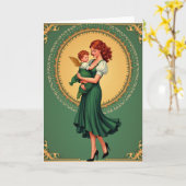 Carte de la Mère et de l'Enfant à la Couronne Doré (Fleur jaune)