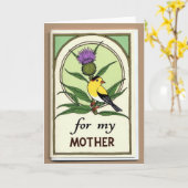 Carte de la mère oiseau botanique (Fleur jaune)