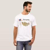 Carte de la Mongolie + Drapeau + Titre T-shirt (Devant entier)