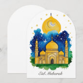 Carte de la mosquée Eid Moubarak (Devant / Derrière)