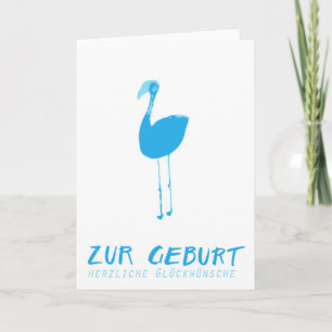 Carte de la naissance : Flamingo bleu