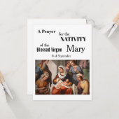 Carte de la Nativité de Marie (Devant/Arrière en situation)