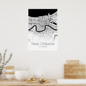 Carte de la Nouvelle-Orléans - Louisiane - Poster (Cuisine)