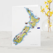 Carte de la Nouvelle-Zélande (Fleur jaune)