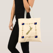 Carte de la Nouvelle Zélande + Sac de drapeaux (Devant (produit))