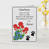 Carte De la part du chien pour la Saint-Valentin ou l'an (Fleur jaune)