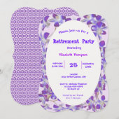 Carte de la partie de retraite à cadre de fleurs v (Devant / Derrière)