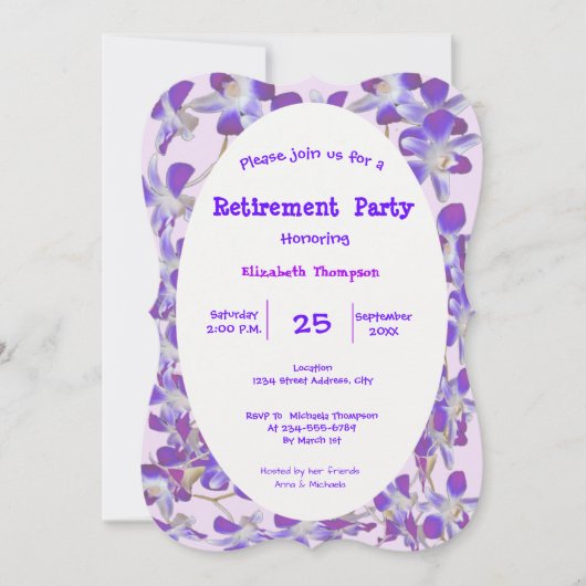 Carte de la partie de retraite à cadre de fleurs v (Devant)