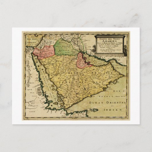 Carte de la péninsule arabe du Moyen-Orient (Devant)