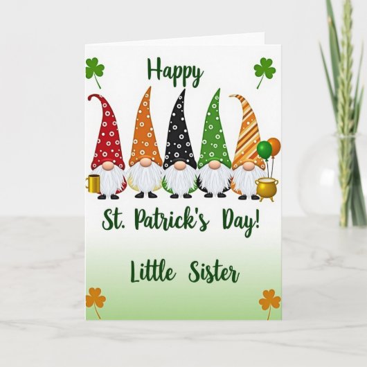 Carte de la Petite Sœur pour la Saint-Patrick avec (Devant)