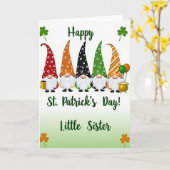 Carte de la Petite Sœur pour la Saint-Patrick avec (Fleur jaune)
