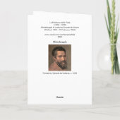 CARTE DE LA PIETA DE MICHEL-ANGE (Dos)