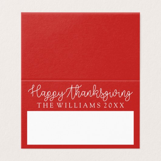 Carte de la place du dîner Thanksgiving (Outside Unfolded)