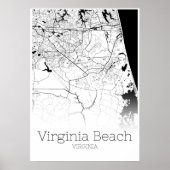 Carte de la plage de Virginie - Virginie - affiche (Devant)