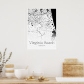 Carte de la plage de Virginie - Virginie - affiche (Cuisine)