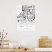 Carte de la Plantation - Floride - City Map Poster (Cuisine)