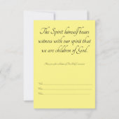 Carte de la première sainte communion (Dos)