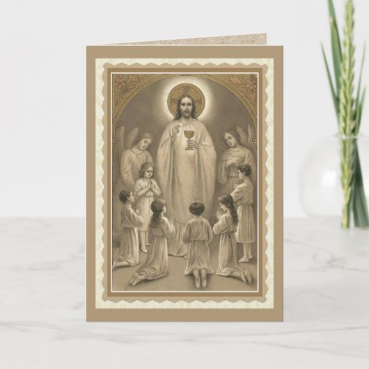 Carte de la première sainte communion avec prière  (Devant)