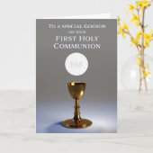 Carte de la première sainte communion Godparent à (Fleur jaune)