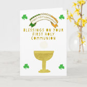 Carte de la première sainte communion irlandaise (Fleur jaune)
