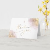 Carte de la première sainte communion Merci (Fleur jaune)