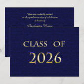 Carte de la promotion 2026 Bleu et Or (Devant / Derrière)