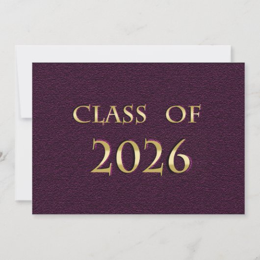 Carte de la promotion 2026 Violet et Or (Devant)