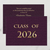 Carte de la promotion 2026 Violet et Or (Devant / Derrière)