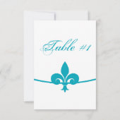 Carte de la réception Aqua Fleur de Lis (Dos)