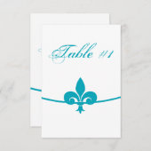 Carte de la réception Aqua Fleur de Lis (Devant / Derrière)