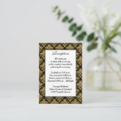 Carte de la réception Damas Noir, Blanc, Or (Debout devant)